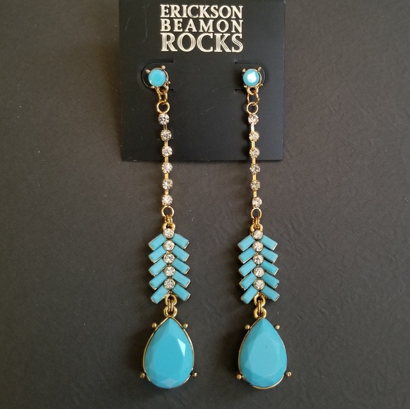 Erickson Beamon Jewelry - Erickson Beamon Rocks Long Drop Dangle  Earrings 4" long